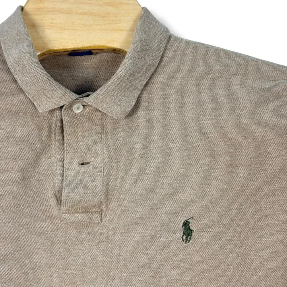 Vintage Polo Ralph Lauren Polo Shirt Mens Large Earth tone Brown Long Sleeve